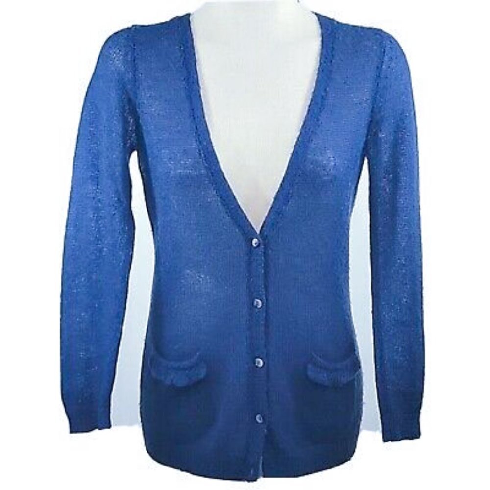 Boden Mohair Wool Lightweight Button Cardigan Sz 8